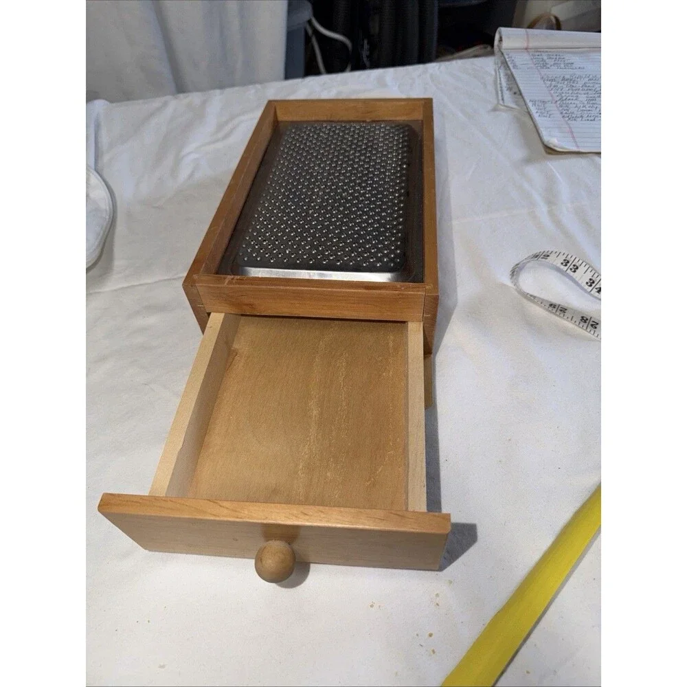Italian Hanging Wooden Box Grater With Pull Out Drawer